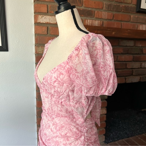 NWT Selfie Leslie Annabella Puff Sleeve Mini Dress in Blush Pink Sz L - Picture 6 of 9